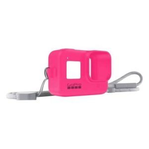 Funda Silicone Sleeve y Lanyard Kit GoPro HERO8 electrico rosa