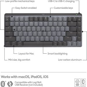 Logitech Mx mini Teclado Mecanico Inalamb Retroilum Tactil Full 920-010846