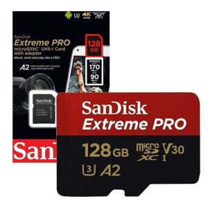 Memoria MicroSD UHS-I 128GB Sandisk Extreme Pro CL10 U3 con adaptador SDSQXCY-128G-GN6MA