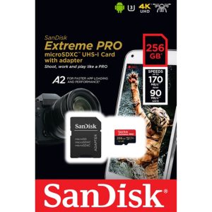 Memoria MicroSD UHS-I 256GB Sandisk Extreme Pro CL10 U3 con adaptador SDSQXCZ-256G-GN6MA
