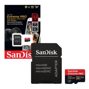 Memoria MicroSD UHS-I 32GB Sandisk Extreme Pro CL10 U3 con adaptador SDSQXCG-032G-GN6MA