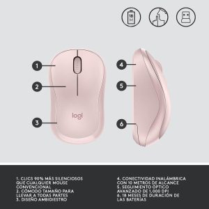 Mouse Logitech Inalambrico M220 pink
