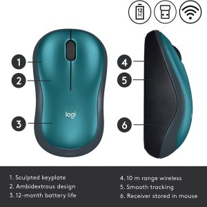 Mouse Logitech M185 blue inalambrico