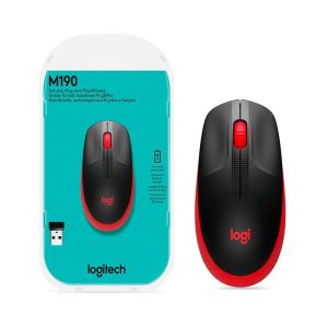 Mouse Logitech M190 Wireless Full Size Red