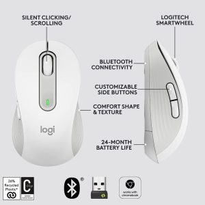 Mouse Signature M650 Medium Wireless Mouse Off White