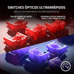 Teclado Razer Huntsman V2  Optico Switch purpura Clicky Teclado en Español