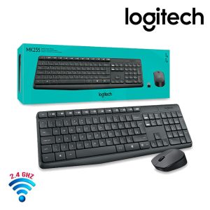 Kit de Teclado y mouse inalambrico Logitech MK235 Español color negro