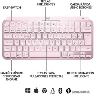 Teclado Logitech MX KEYS Mini Rose