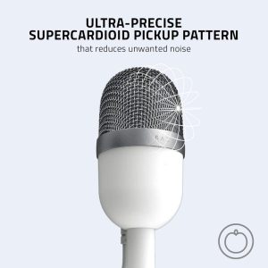 Microfono Razer Seiren Blanco Mini Ultra Compact Condenser Microphone RZ19 03450300 R3M1
