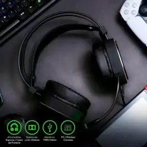 Audifonos Gamer Vsg Headset Gemini Black Vg-hp694-blk