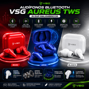 Audífonos Bluetooth VSG Aureus TWS In Ear Inalámbricos