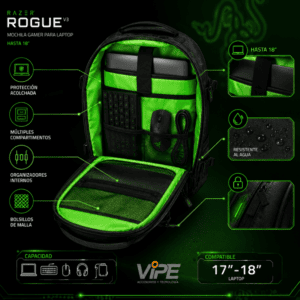 Morral Razer Rogue V3 17 Pulgadas para Laptop y Accesorios Tecnológicos