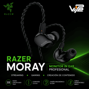 Razer Moray Monitor In Ear Ergonómico THX para Streaming Conexión 3.5 mm