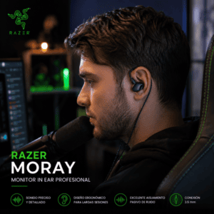 Razer Moray Monitor In Ear Ergonómico THX para Streaming Conexión 3.5 mm