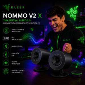 Razer Nommo V2 X THX Spatial Audio 2.0 Parlantes Gamer Bluetooth USB para PC