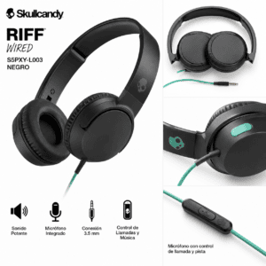 Audífonos Skullcandy Riff Wired Negro con Micrófono