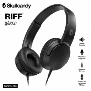 Audífonos Skullcandy Riff Wired Negro con Micrófono
