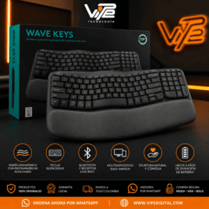 Teclado Inalámbrico Logitech Wave Keys Ergonómico Bluetooth y Receptor USB Grafito