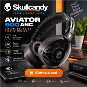 Audifonos Skullcandy Aviator 900 ANC Inalambricos Negro