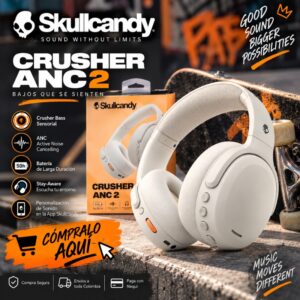Audifonos Skullcandy Crusher ANC 2 Inalambricos Blanco
