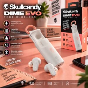 Audífonos Skullcandy Dime Evo True Wireless Blanco
