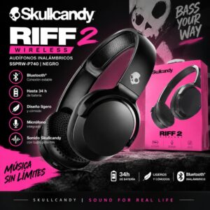 Audífonos Skullcandy Riff Wireless 2 Inalámbricos Negro