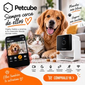 Camara Inteligente Petcube Cam para Mascotas con Monitoreo HD