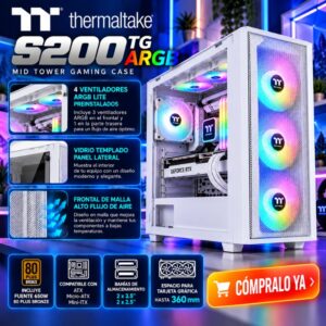Chasis Thermaltake S200 TG ARGB Snow 4 Fans 650W 80 Plus Bronze Blanco CA-3X2-65M6WU-00-02