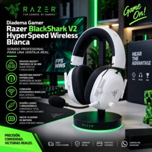 Diadema Gamer Razer BlackShark V2 HyperSpeed Wireless Blanca
