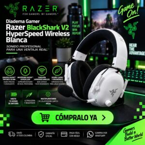 Diadema Gamer Razer BlackShark V2 HyperSpeed Wireless Blanca