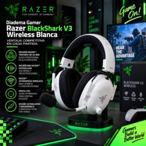 Diadema Gamer Razer BlackShark V3 Wireless Blanca