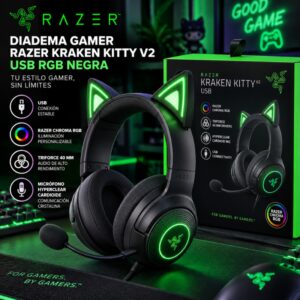 Diadema Gamer Razer Kraken Kitty V2 USB RGB Negra
