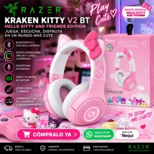 Diadema Razer Kraken Kitty V2 BT Hello Kitty and Friends Edition