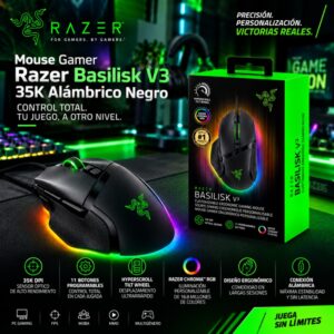 Mouse Gamer Razer Basilisk V3 35K Alámbrico Negro