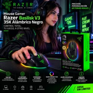 Mouse Gamer Razer Basilisk V3 35K Alámbrico Negro