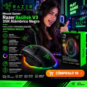 Mouse Gamer Razer Basilisk V3 35K Alámbrico Negro