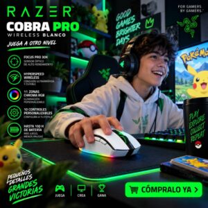 Mouse Gamer Razer Cobra Pro Wireless Blanco