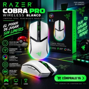 Mouse Gamer Razer Cobra Pro Wireless Blanco
