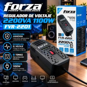 Regulador de Voltaje Forza 2200VA 1100W FVR-2201