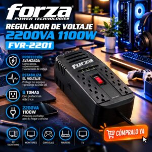 Regulador de Voltaje Forza 2200VA 1100W FVR-2201