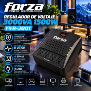 Regulador de Voltaje Forza 3000VA 1500W FVR-3001