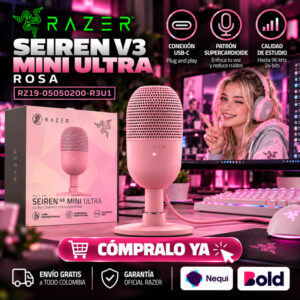 Micrófono Razer Seiren V3 Mini Ultra Rosa RZ19-05050200-R3U1