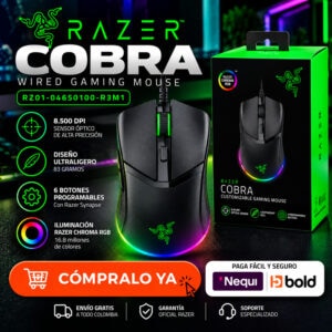Mouse Razer Cobra Wired Chroma RGB Negro RZ01-04650100-R3M1