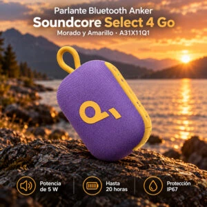 Parlante Bluetooth Anker Soundcore Select 4 Go Morado y Amarillo A31X11Q1
