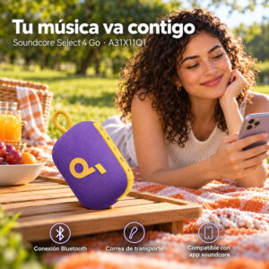 Parlante Bluetooth Anker Soundcore Select 4 Go Morado y Amarillo A31X11Q1