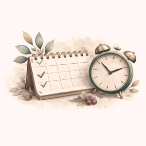ADHD routines illustration with checklist and clock for daily structure