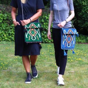 Sky Blue Kilim Messenger Festival Bag