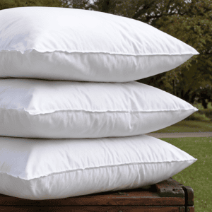 Medium wool pillow shown from angled side