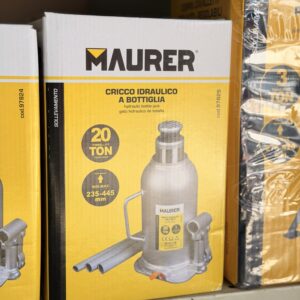 Cric Idraulico a Bottiglia Maurer 20 Tonnellate – Martinetto Professionale 235-445 mm per Veicoli Pesanti, Industriali e Officina