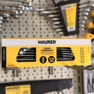 Chiavi Combinate Maurer Set 8 Pezzi – Acciaio Cromo Vanadio 8-19 mm per Officina e Fai da Te